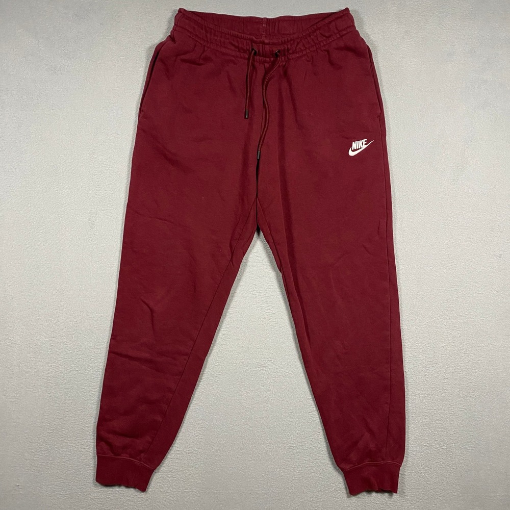 Nike Club Fleece Joggers Mens Small Burgundy Sweatpants BV4095-638